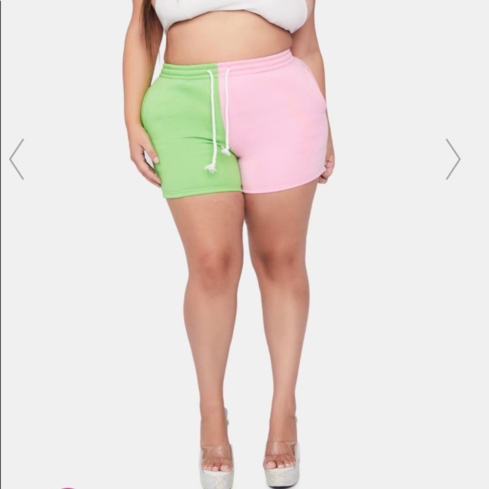 DollsKill Two Tone color block shorts